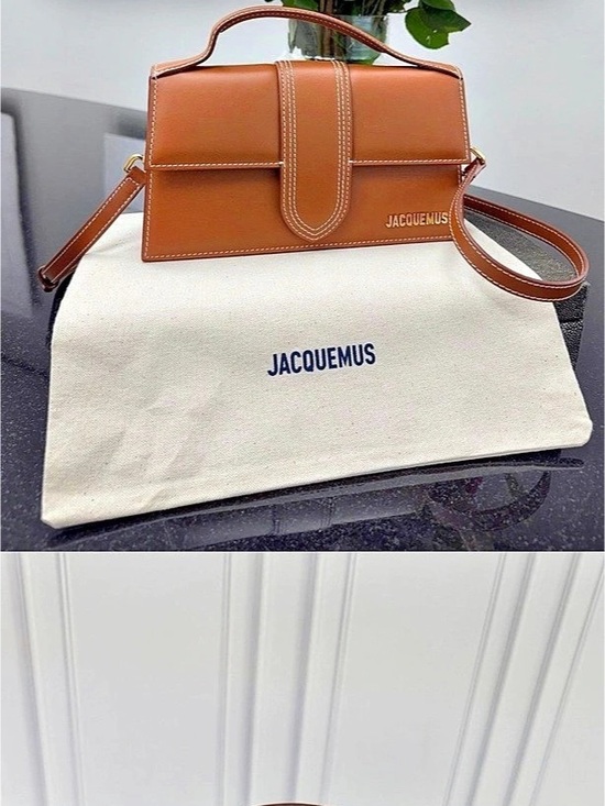 Jacquemus Handbags - JACQUEMUS Le Grand Chiquito Brown & White Shoulder Bag